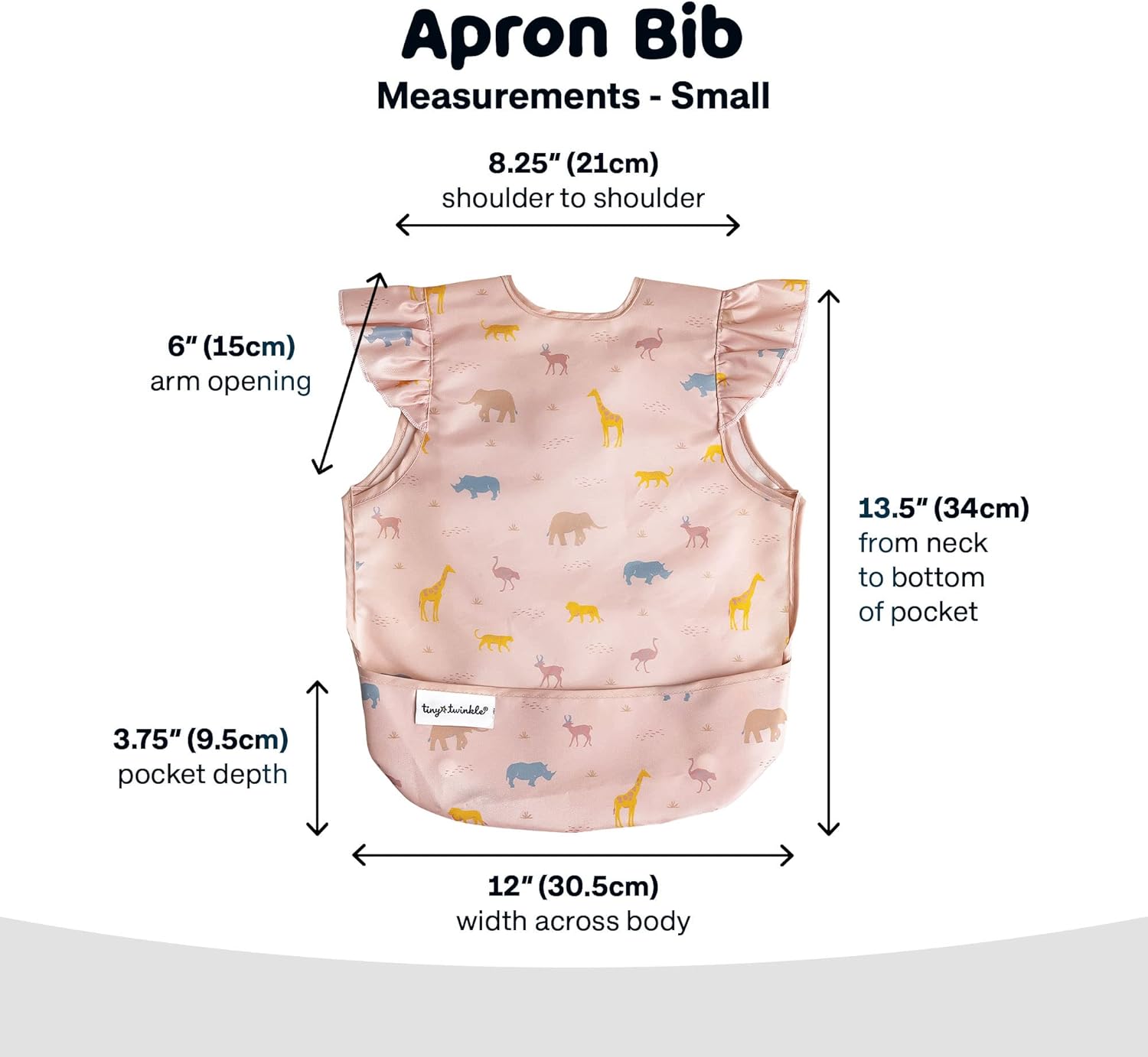 Tiny Twinkle Mess Proof Baby Bib - Waterproof Baby Apron - Machine Washable - PVC, BPA, & Phthalate Free - Great Travel Bib… - Image 5